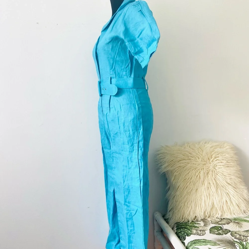 Faithful The Brand Size XS /6 Frederikke Boilersuit in Plain Blue Topaz Jumpsuit - Picture 4 of 10